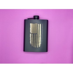 8 Ounce Stainless Steel Matte Black Hip Flask