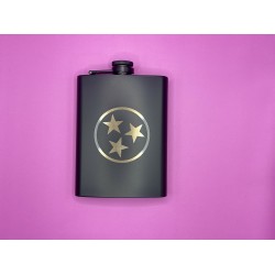 8 Ounce Stainless Steel Matte Black Hip Flask